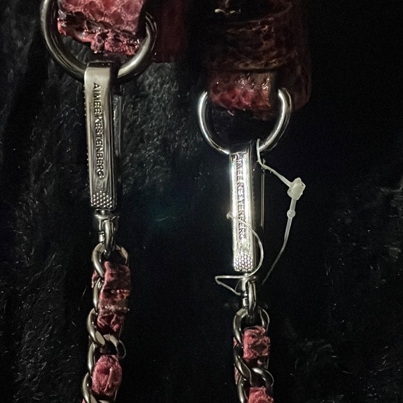 AIMEE KESTENBERG Red/Rose/Black Leather Snakeskin Crossbody Purse - Picture 11 of 16